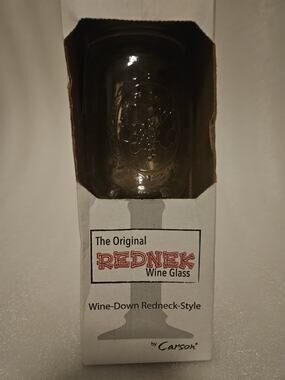Carson Redneck Mason Jar Clear Wine Glass 16oz